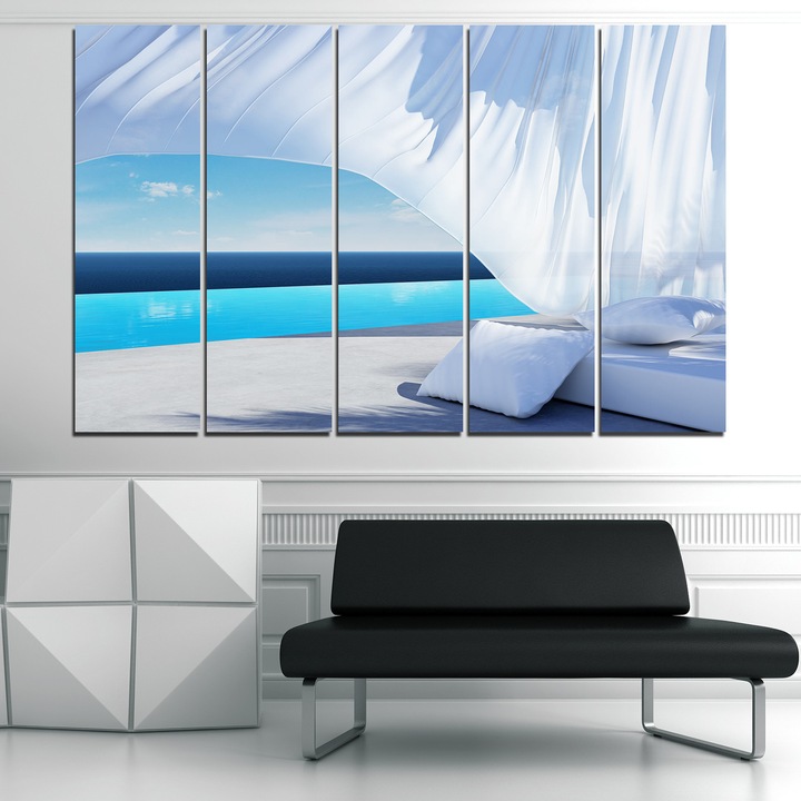 'Картини пана Vivid Home от 5 части, Вода, Канава, 160x100 см, 2-ра Форма №0729'