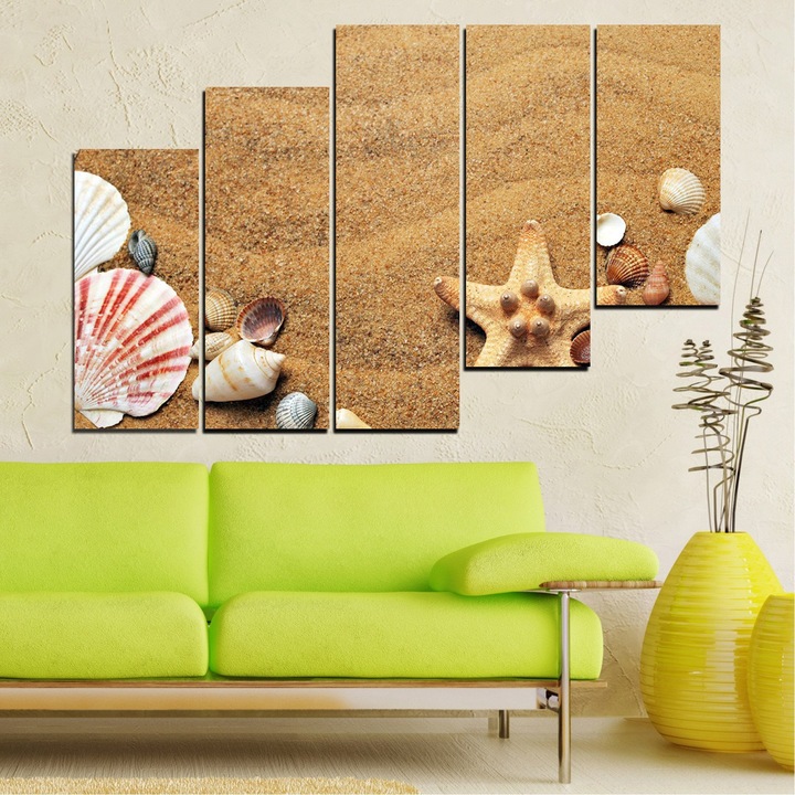 'Декоративни панели Vivid Home от 5 части, Море, PVC, 160x100 см, 8-ма Форма №0751'