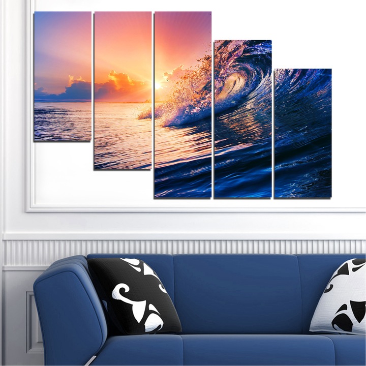 'Картини пана Vivid Home от 5 части, Пейзаж, Канава, 160x100 см, 7-ма Форма №0973'