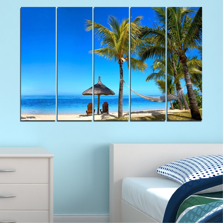 'Картини пана Vivid Home от 5 части, Море, Канава, 110x65 см, 2-ра Форма №0974'