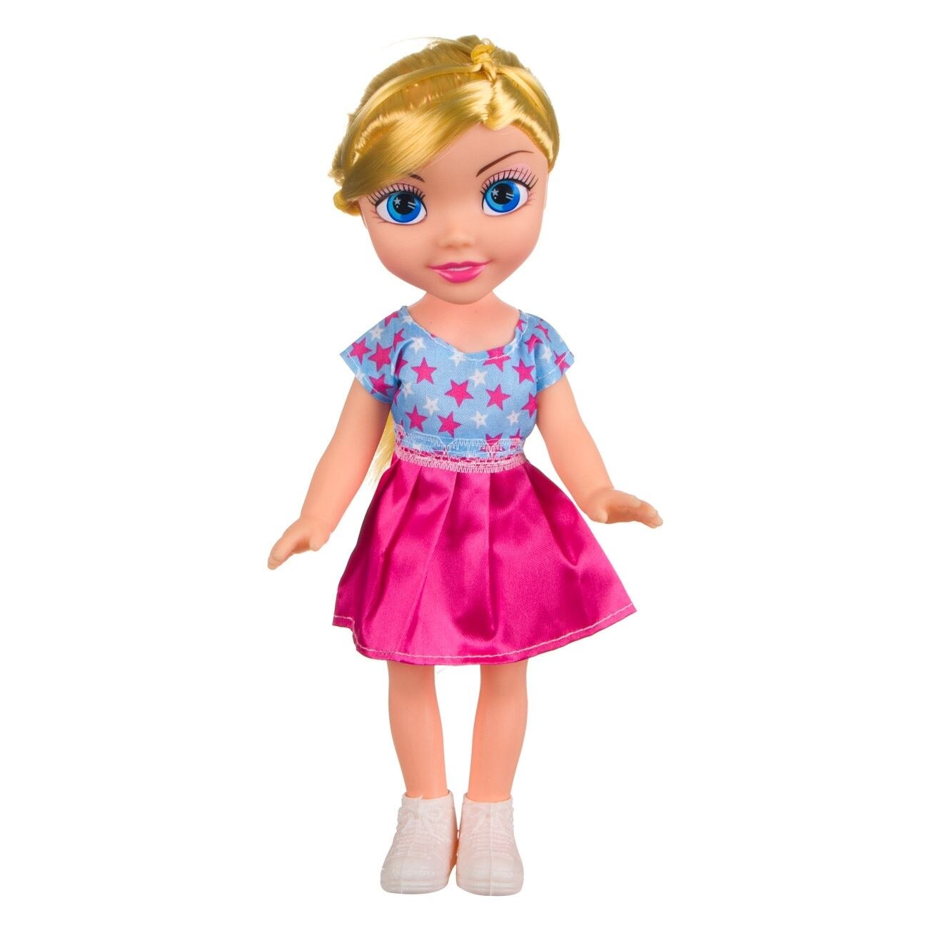 Papusa cu rochita roz, iMK®, 29 cm