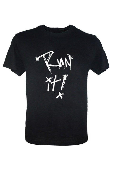 Tricou negru barbati Run It!, Negru