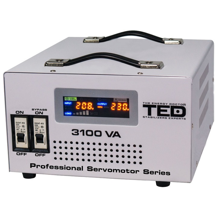 Мрежов стабилизатор максимум 3100VA-SVC 1800W със серво мотор, TED Electric
