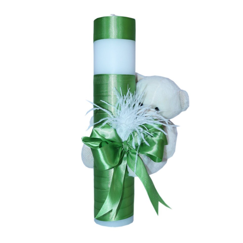 Lumanare pentru botez, 40x7 cm, verde, dae4931