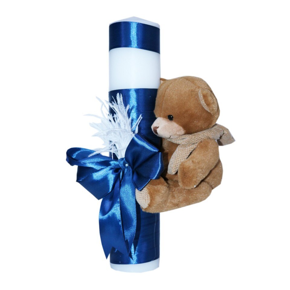 Lumanare pentru botez, 40x7 cm, bleumarin, dae4933