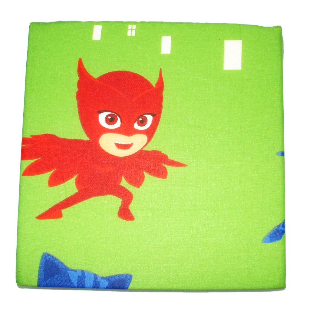 Perna scaun Eroii in pijamale, 35x35 cm, fond verde