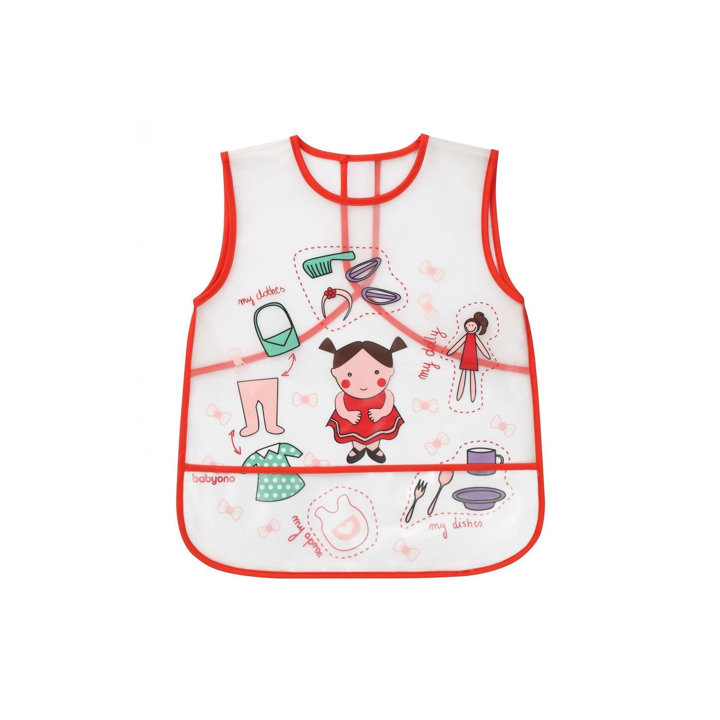 Baveta tip sort, fetita cu rochita, +24 luni