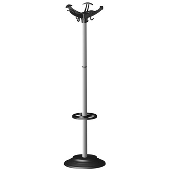 Cuier hol tip pom YANA cu 10 agatatori, metal gri + plastic negru, 450 x 450 x 1600 mm, 1C Cuier hol tip pom YANA cu 10 agatatori, metal gri + plastic negru, 450 x 450 x 1600 mm, 1C