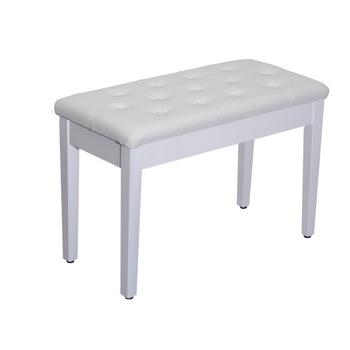 Scaun pentru pian, Homcom, compartiment depozitare, Alb, 76x36x50 cm Scaun pentru pian, Homcom, compartiment depozitare, Alb, 76x36x50 cm