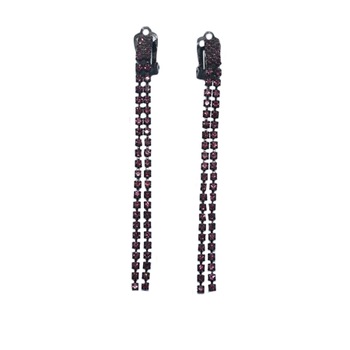 Cercei lungi,rafinati model tip franjuri la acelasi nivel,format din strasuri,D&J Exclusive,mov Cercei lungi,rafinati model tip franjuri la acelasi nivel,format din strasuri,D&J Exclusive,mov