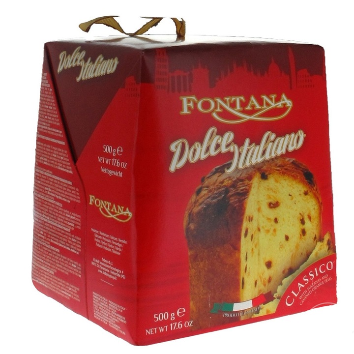 Panettone cu stafide si fructe confiate Dolce Italiano 500g
