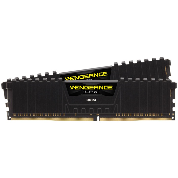 Памет Corsair Vengeance LPX Black 64GB, DDR4, 3200MHz, CL16, Dual Channel Kit