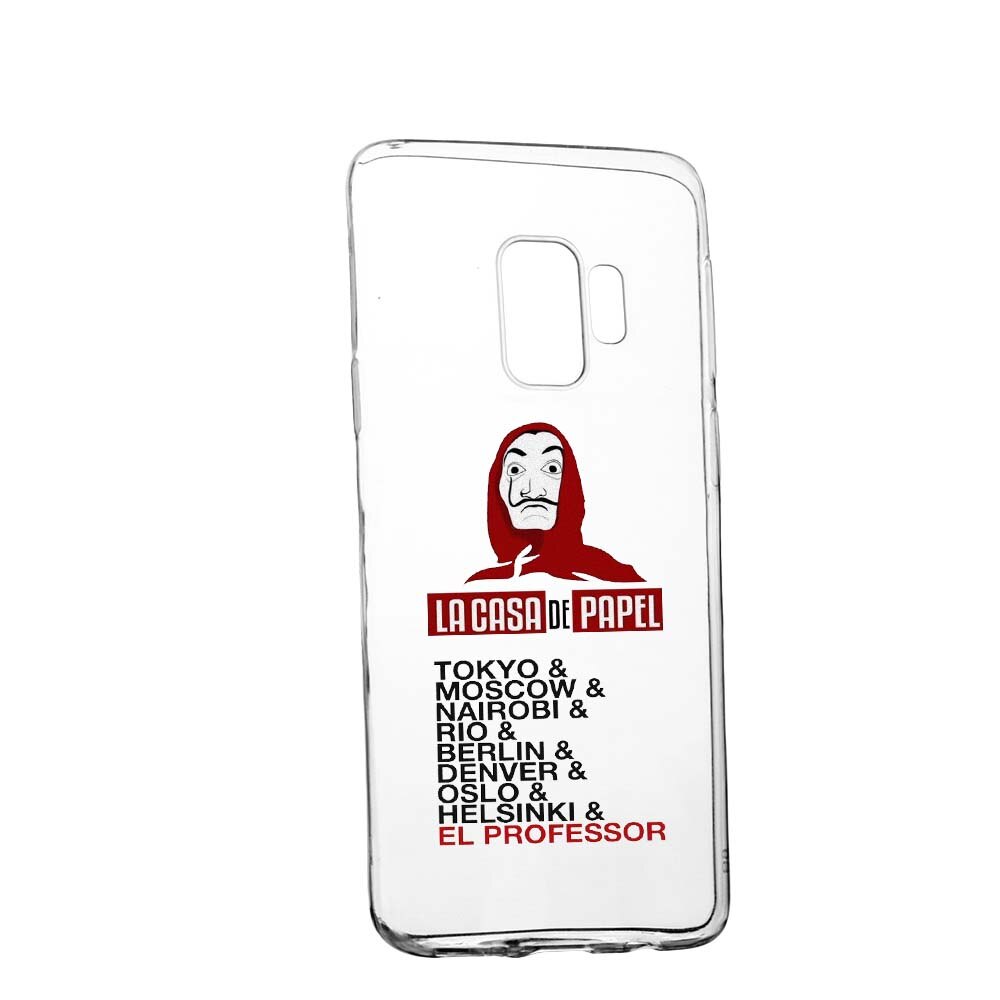 Husa de protectie La Casa de Papel pentru Samsung Galaxy S9, rezistenta la uzura, anti-alunecare, din silicon Premium, 296