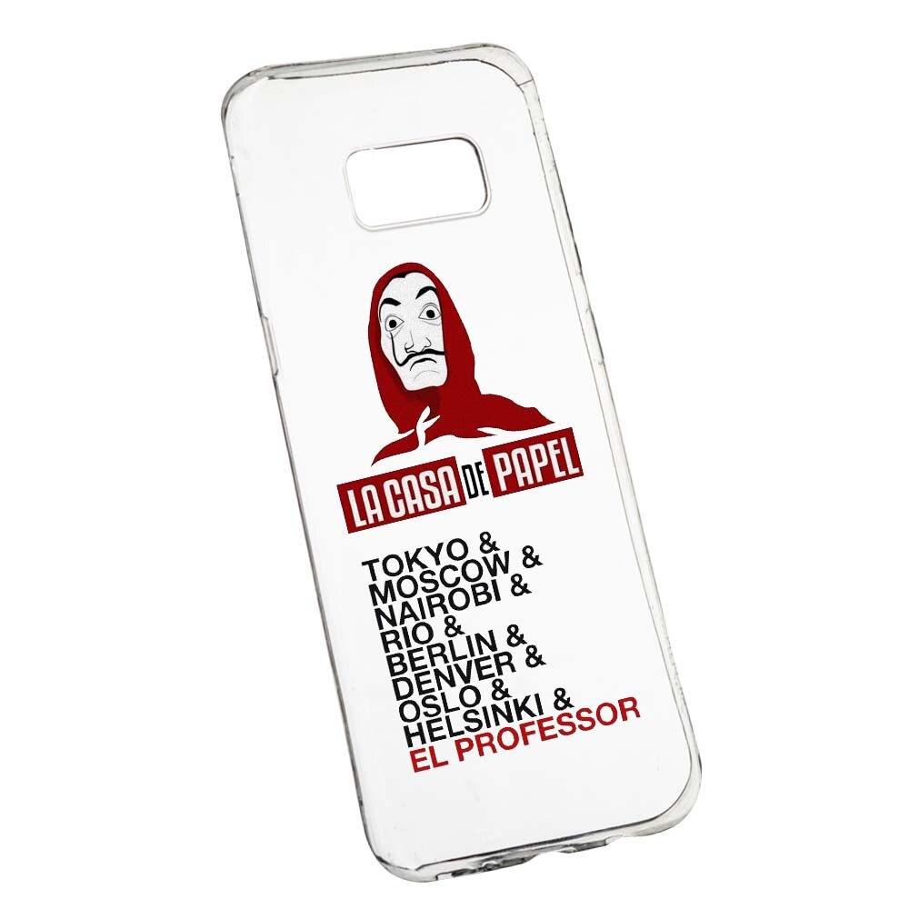 Husa de protectie La Casa de Papel pentru Samsung Galaxy S8 Plus, rezistenta la uzura, anti-alunecare, din silicon Premium, 296