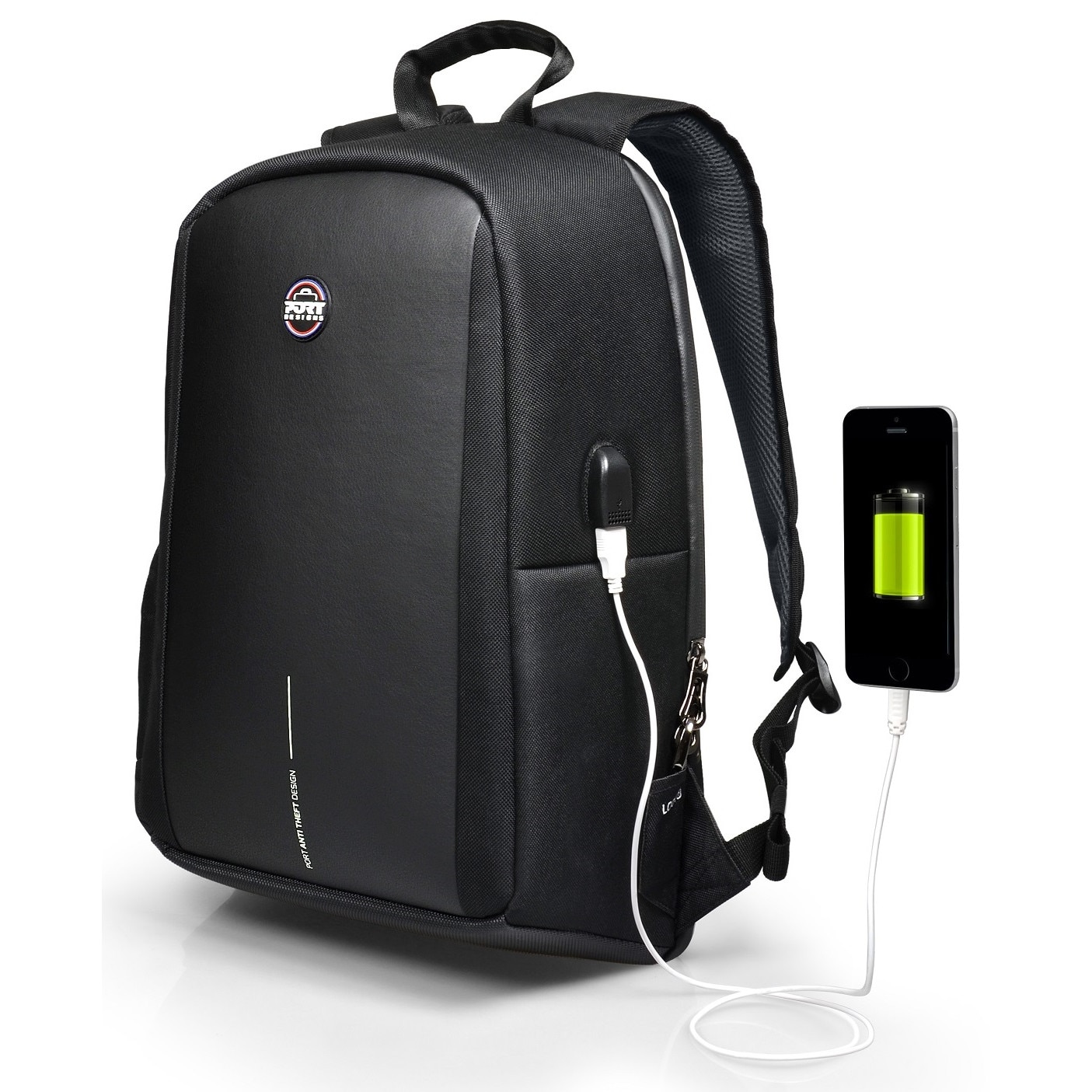 Rucsac laptop Anti-Furt Port Designs Chicago EVO BP cu port USB extern si Husa impermeabila, 13"-16", Negru