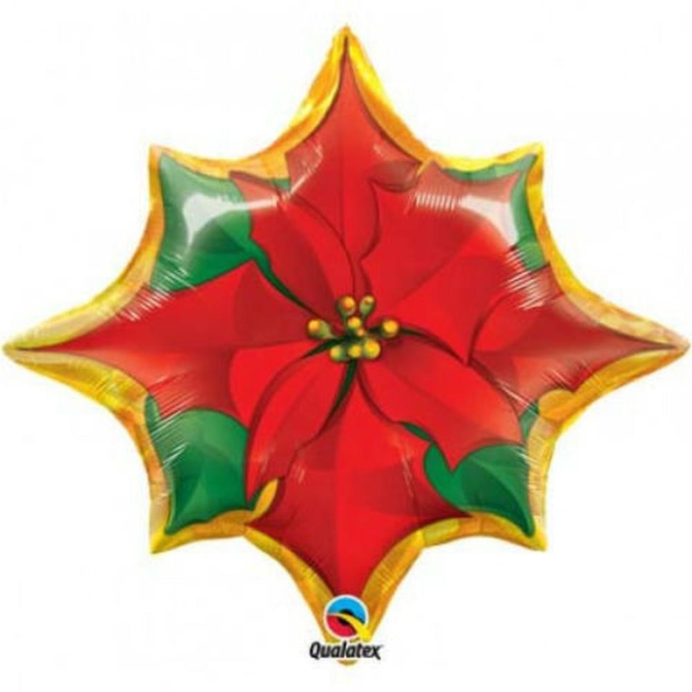 Balon Folie Floare de Craciun, 71 cm, 1 buc