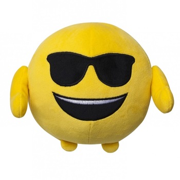 Jucarie de plus Emoji Emoticon (Smiling face with sunglasses) 18 cm Jucarie de plus Emoji Emoticon (Smiling face with sunglasses) 18 cm
