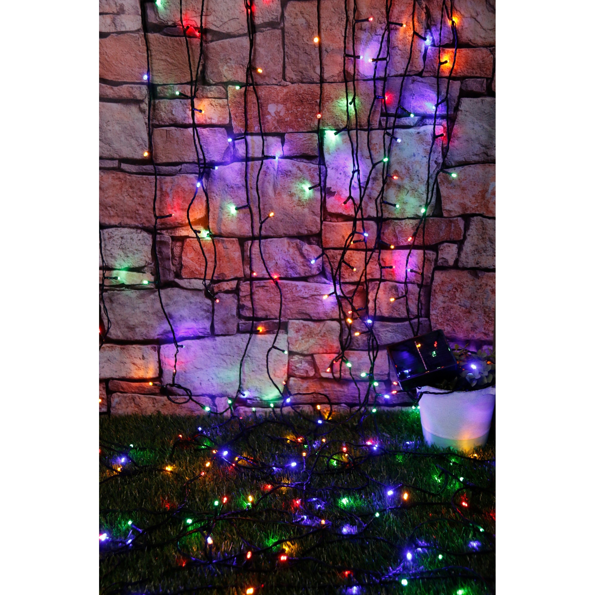 Instalatie brad Craciun cu panou solar LikeSmart, 300 LED-uri cu lumina multicolora, 29.9 m, controler, exterior