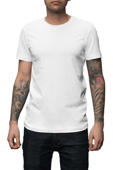 Tricou Alb Simplu Barbati, Elegant, Alb Tricou Alb Simplu Barbati, Elegant, Alb