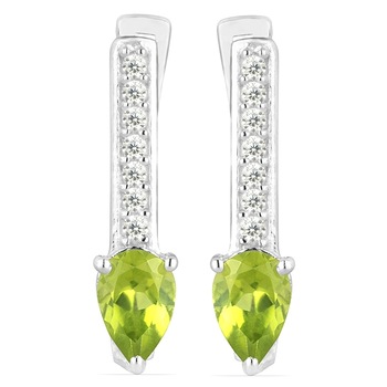 Cercei argint Beatrix, 925, cu peridot si zirconiu alb - EVA0032 - BeSpecial Cercei argint Beatrix, 925, cu peridot si zirconiu alb - EVA0032 - BeSpecial