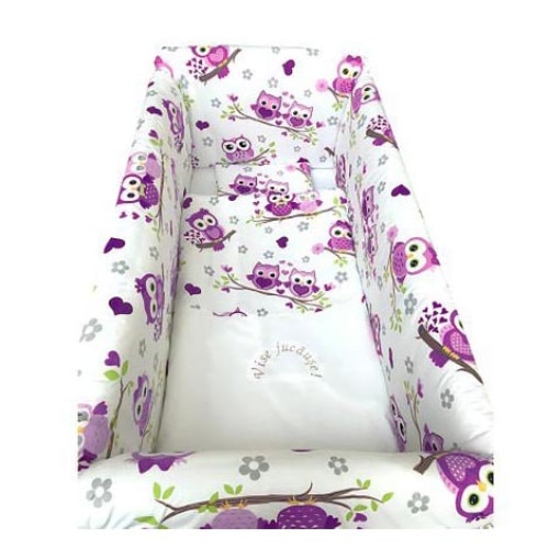 Aparatori laterale protectii pat 120x60 cm Deseda Maxi Bufnite mov