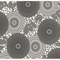 tapet cu model grafic floral modern in nuante de alb gri si negru 1005 x 053 m imagen 0_0_0
