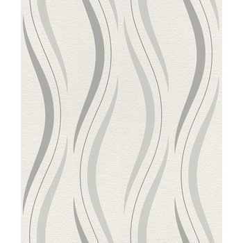 Tapet model abstract in nuante de gri pe fundal bej, 10.05 x 0.53 m Tapet model abstract in nuante de gri pe fundal bej, 10.05 x 0.53 m