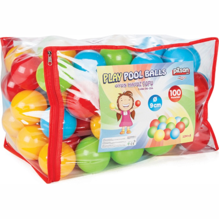 Pilsan színes golyó készlet, 9 cm, 100 darabos