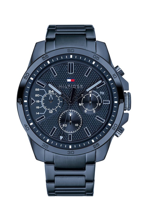 Tommy Hilfiger, Multifunkciós karóra fémszíjjal, Sötétkék/Tengerészkék