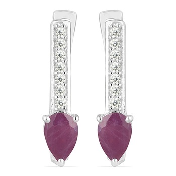 Cercei argint Beatrix, 925, cu rubin si zirconiu alb - EVA0033 - BeSpecial Cercei argint Beatrix, 925, cu rubin si zirconiu alb - EVA0033 - BeSpecial