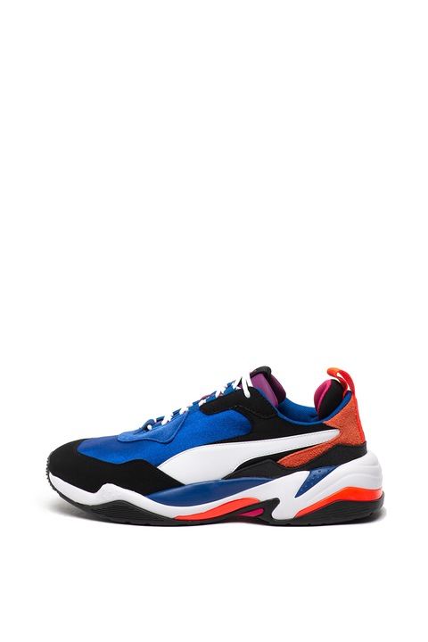 Puma, Pantofi sport Thunder 4 Life 47651, Alb/Negru/Albastru royal