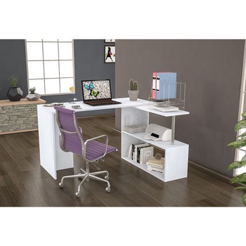 Birou din pal, Bert Homs BMI004, alb, 130 x 45 x 72 cm, 80 x 20 x 72 cm Birou din pal, Bert Homs BMI004, alb, 130 x 45 x 72 cm, 80 x 20 x 72 cm