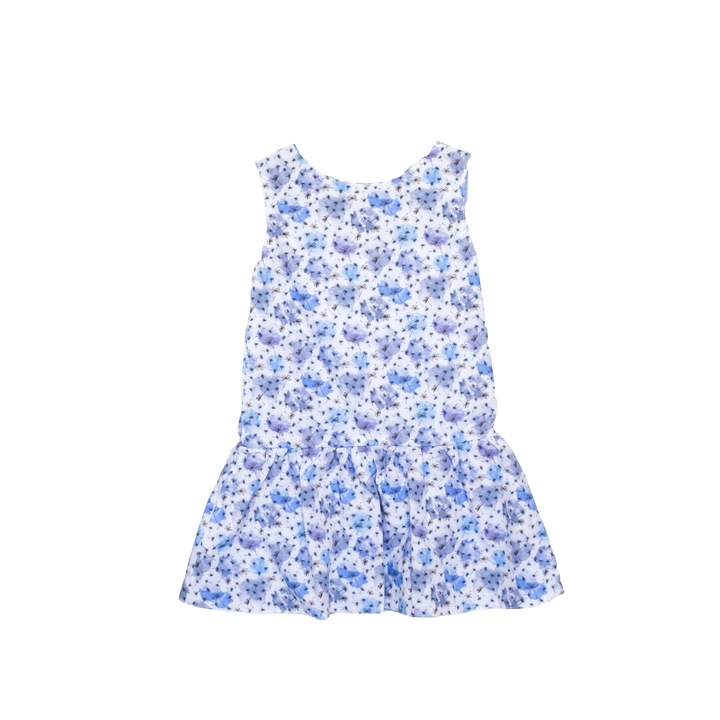 Rochita vintage reversibila, AlaAla Double Wear, albastra, Bumbac, 3 ani