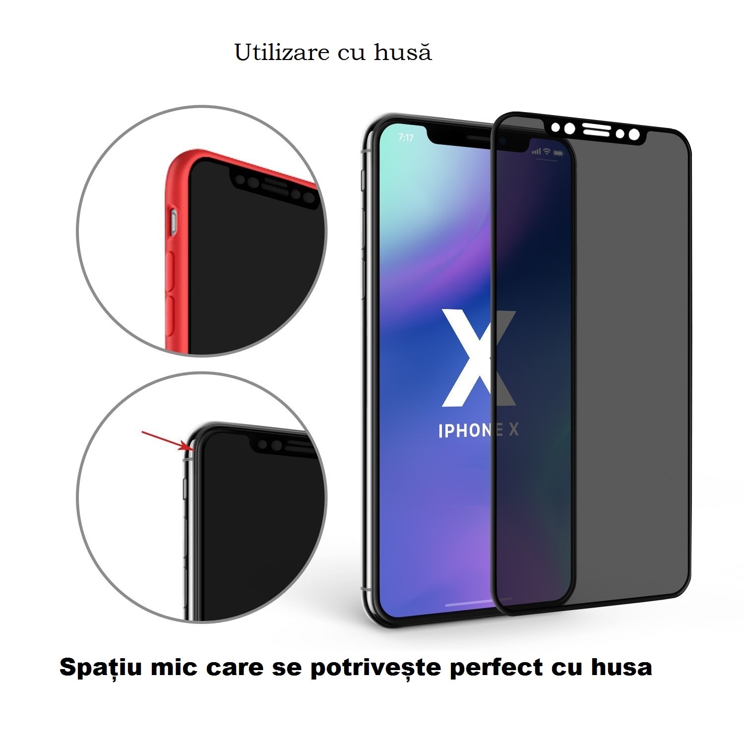 Folie Sticla Dr.Shield, Compatibil Apple iPhone 11, Full Glue, Protectie Profesionala Ecran 3D, Full Cover, Model Privacy- Negru