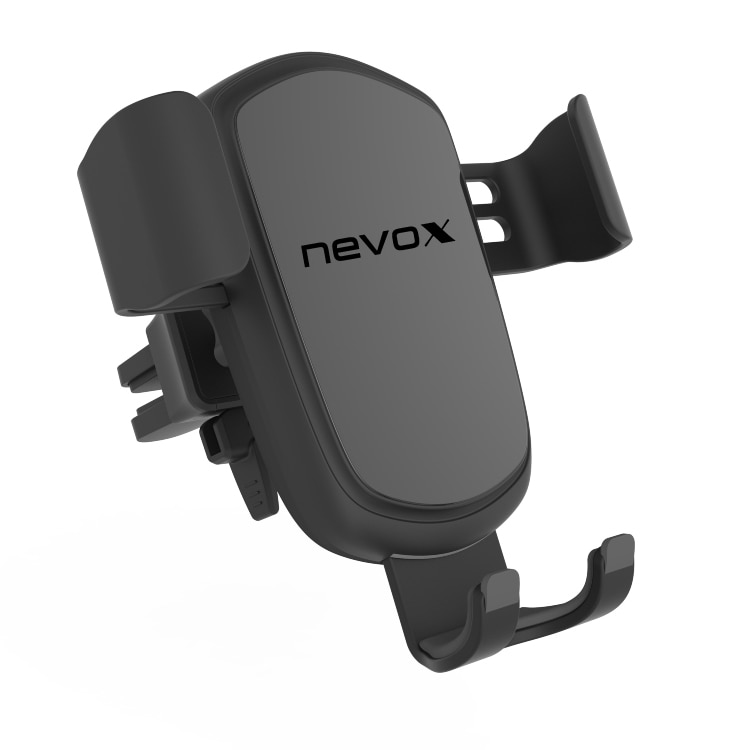 Incarcator Auto Wireless FAST CHARGE, 10W, Smart Suport cu prindere in grila ventilatie, NEVOX, Black Glass