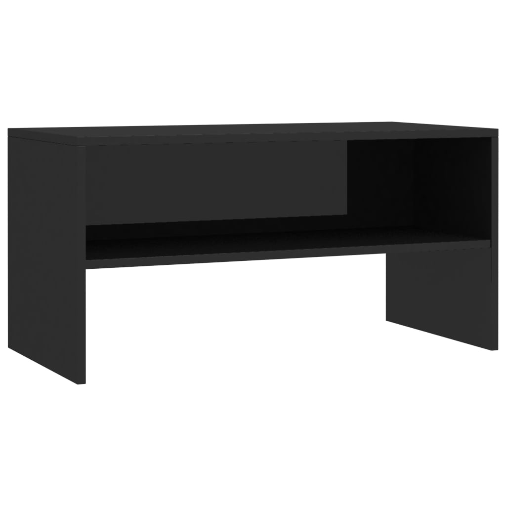 Comoda TV, vidaXL, PAL extralucios, Negru, 80 x 40 x 40 cm