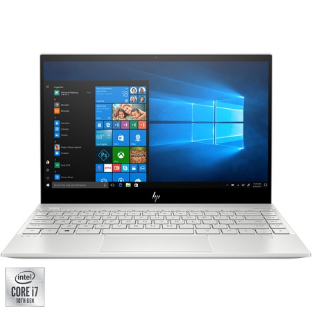 Laptop ultraportabil HP ENVY 13-aq1001nq cu procesor Intel® Core™ i7-10510U pana la 4.90 GHz Comet Lake, 13.3",Full HD, IPS, 16GB, 512GB SSD, Nvidia GeForce MX250 2GB, Windows 10 Home, Natural silver