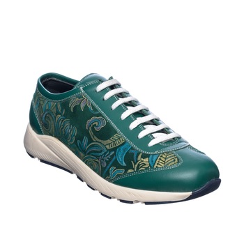 Pantofi dama sport din piele naturala - Verde cu Sal Verde - AD8 VSV Pantofi dama sport din piele naturala - Verde cu Sal Verde - AD8 VSV