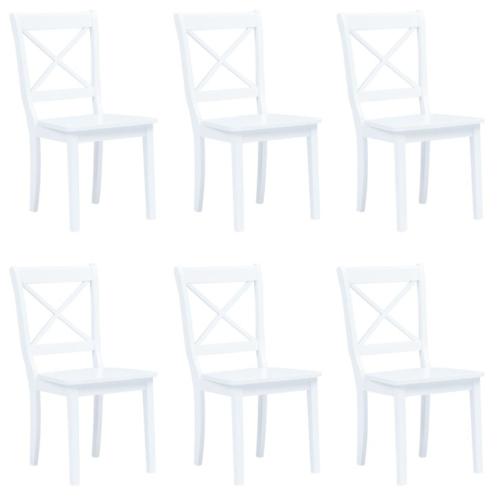 vidaXL 6 db fehér tömör gumifa étkezőszék 36 kg