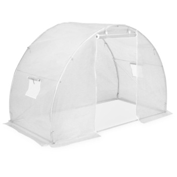 Sera tip tunel, vidaXL, Polietilena/Otel, 4,5 m2, 300 x 150 x 200 cm, Alb Sera tip tunel, vidaXL, Polietilena/Otel, 4,5 m2, 300 x 150 x 200 cm, Alb