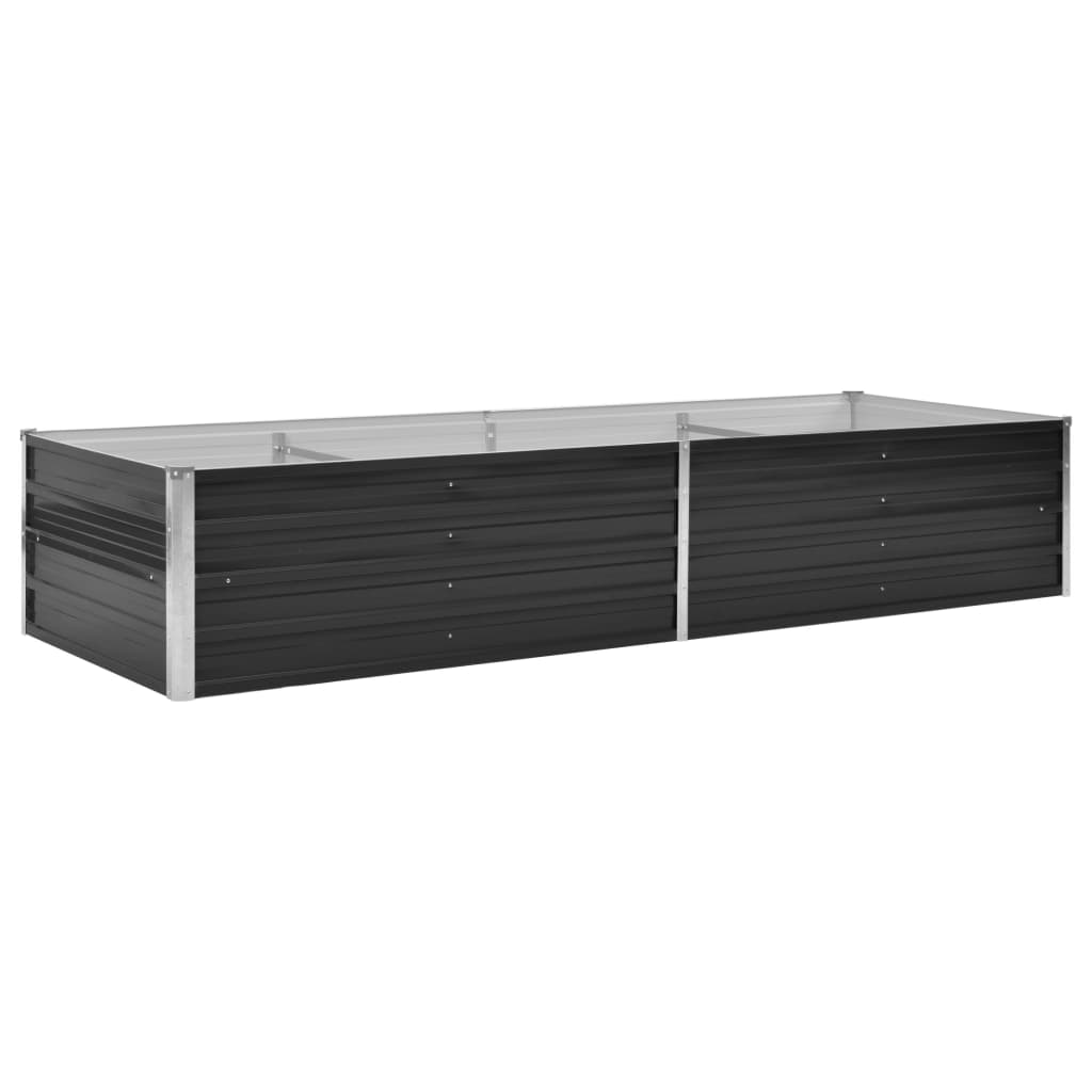 Jardiniera de gradina, vidaXL, Otel galvanizat, 240x80x45 cm, Gri