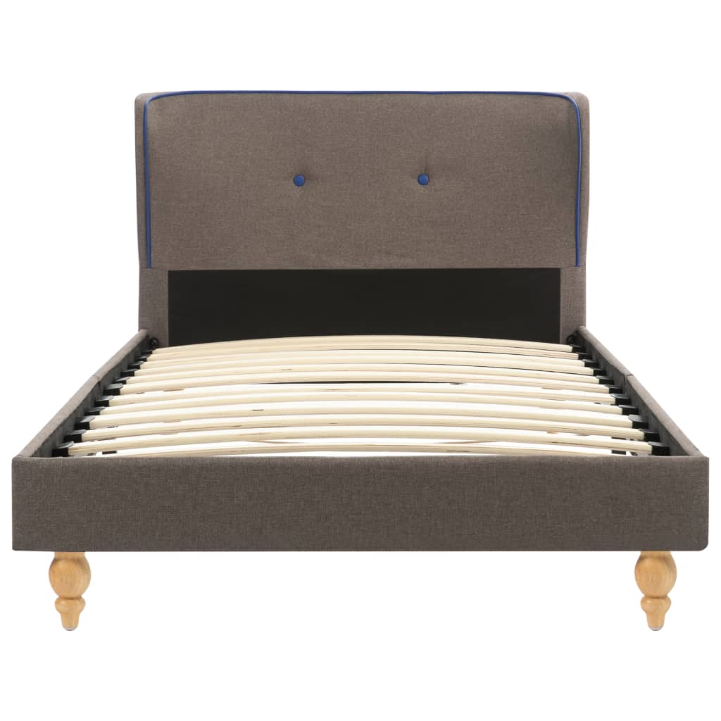 Set pat cu saltea, vidaXL, Lemn/Textil, 90 x 200 cm, Maro