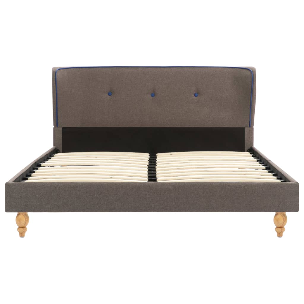 Set pat cu saltea, vidaXL, Lemn/Textil, 120 x 200 cm, Maro