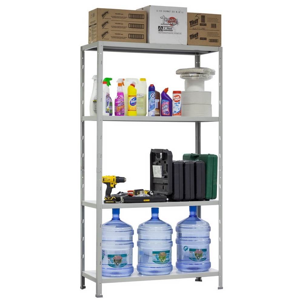 Raft metalic ES187KD, Planet Safe, 5 polite, 80 kg polita, 187 x 100 x 30 cm, Gri