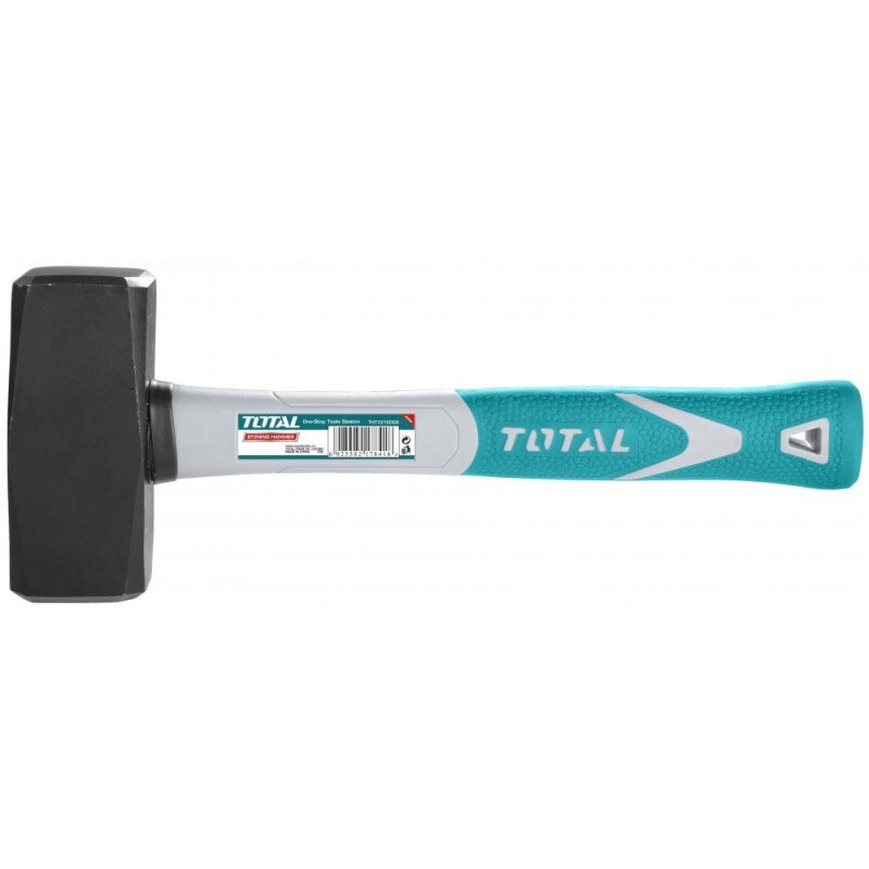Ciocan pentru zidarie Total, 1500 g, otel forjat, maner fibra de sticla