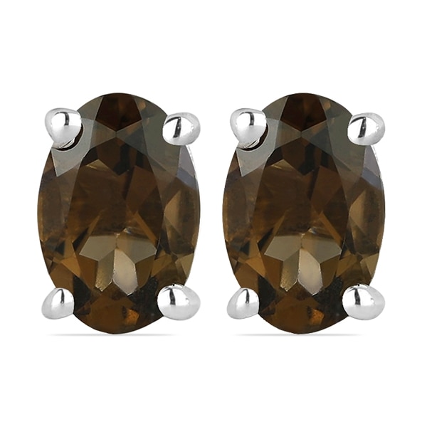 Cercei argint Tereza, 925, cu cuart fumuriu - EVA0026 - BeSpecial