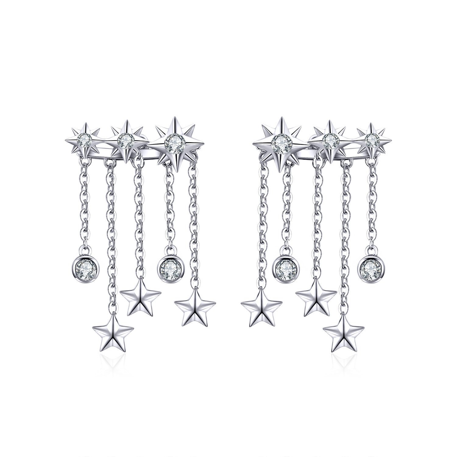 Cercei din argint Stars Cascade