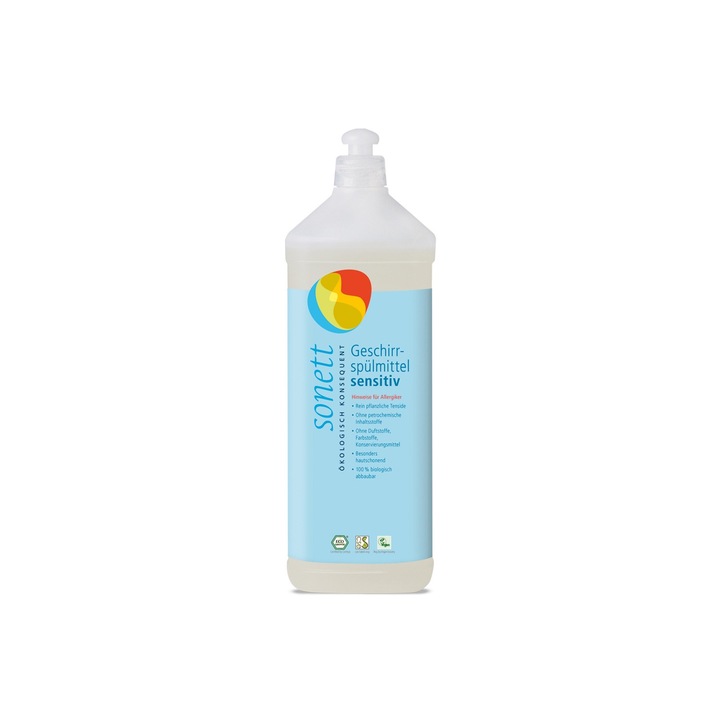 Detergent pentru spalat vase pentru alergici, 1L, Sonett