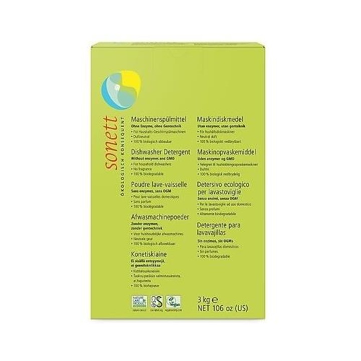 Ökológiai mosogatószer por Sonett mosogatógéphez 3kg