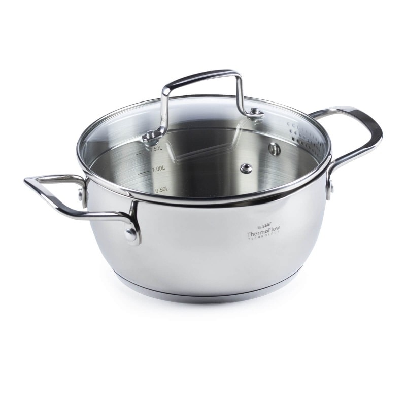 Oala din inox Rosmarino Pour&Cook cu capac - 2 L